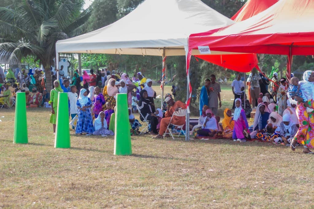 Large community crowd at the Daarut Tawheed Eidul Fitr Family Retreat tents